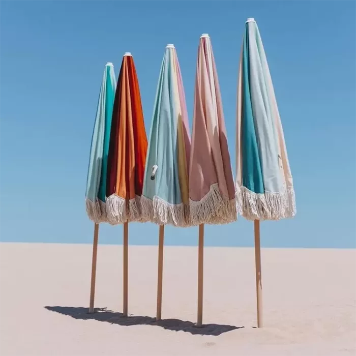 retro beach umbrella with fringe - 5