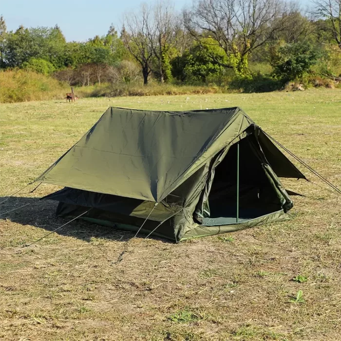 french desert tan ground troop tent with rain fly - 1